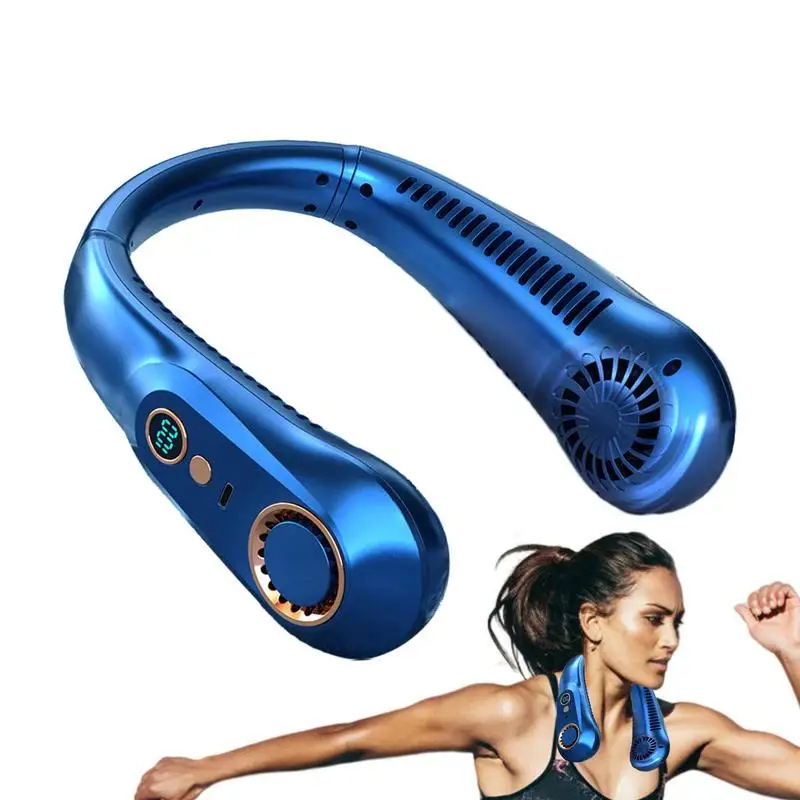 

Outdoor Cooling Neck Fan Cooling Leafless Rechargeable Portable Fan USB Powered Fan Hands-Free USB Powered Outdoor Indoor Use