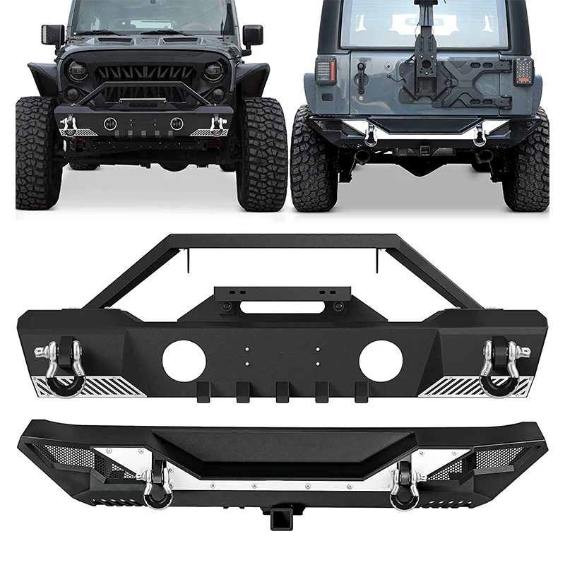 Je-ep Wrangl-er JK JKU Unlimited Off Road Бампер Световое отверстие D-образные кольца Лебедка