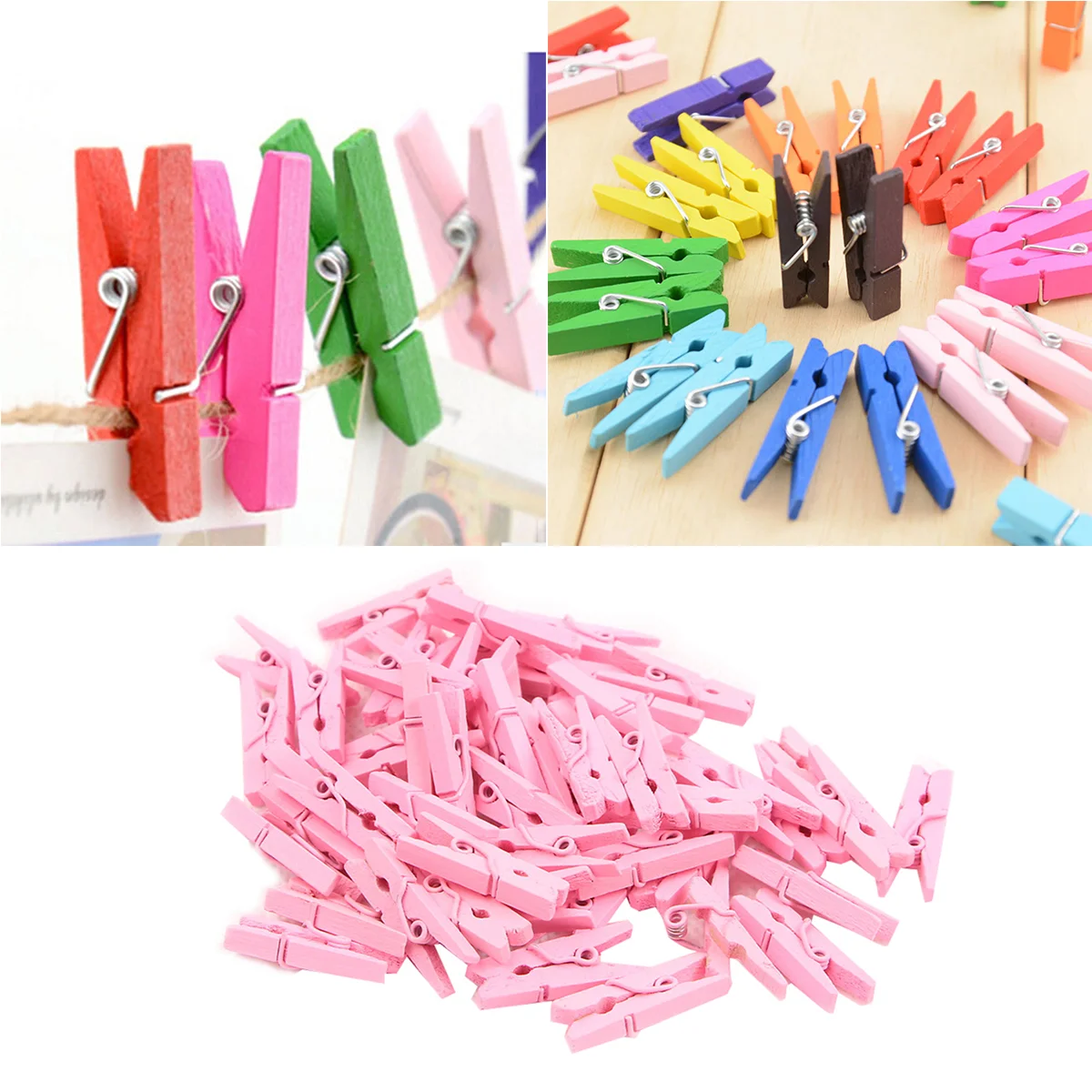 200 шт. простые зажимы для фотографий мини-деревянные держатели декор комнаты с