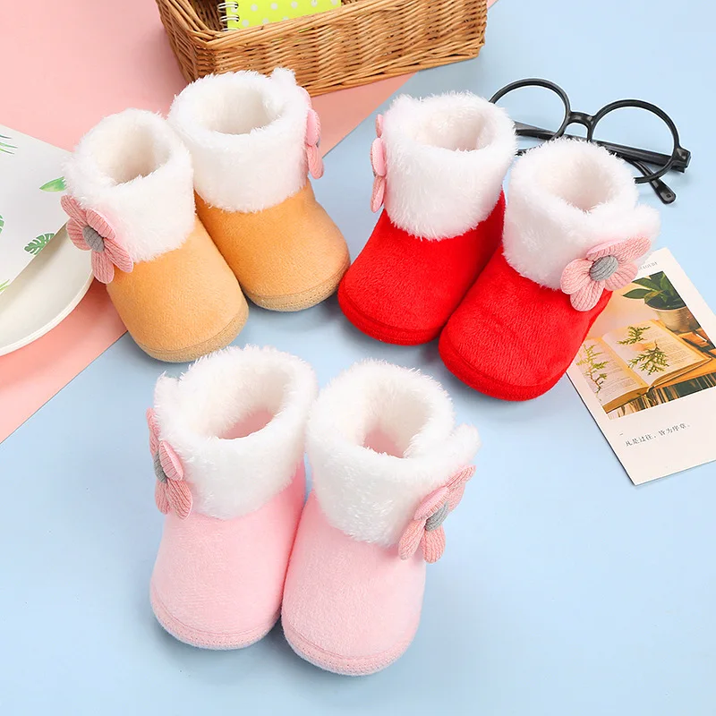 

Newborn Baby Girls Boys Soft Booties Solid Pompom Snow Boots Infant Toddler Newborn Warming Shoes New Fashion Comfortable Shoes