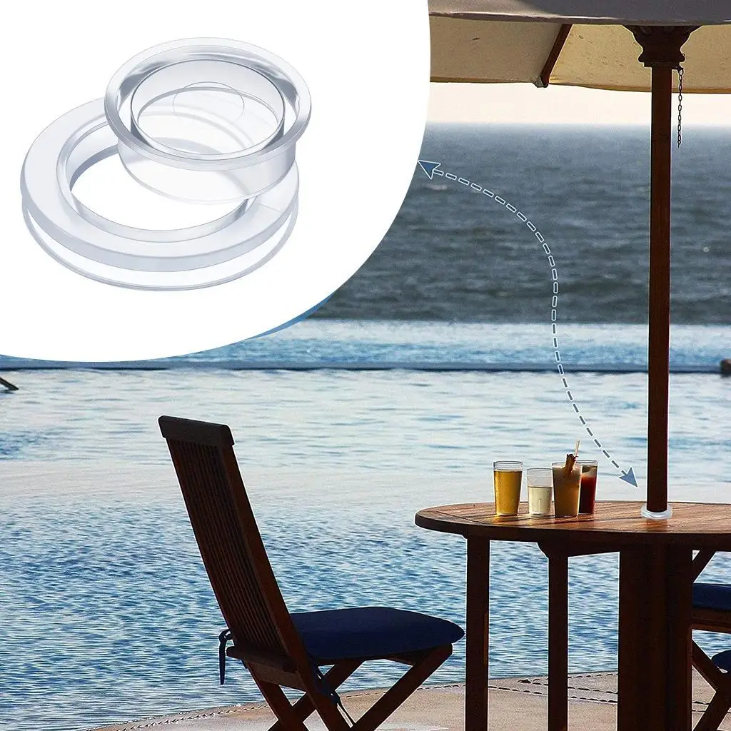 

2/3/5 Umbrella Hole Ring Plug and Cap Set for Patio Table 2 Inch Clear Transparent