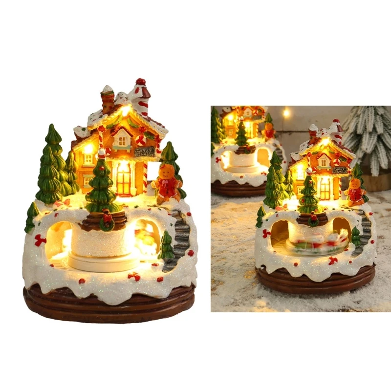 

Фестивальный орнамент из смолы для музыкального дома, световые музыкальные рождественские украшения для дома