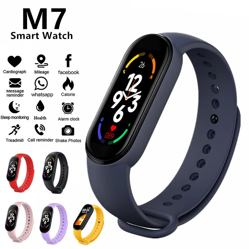 

Смарт-часы M7 для мужчин и женщин, Смарт-часы Xiaomi, фитнес-браслет, пульсометр, фитнес-трекер, Смарт-часы для MiBand M7