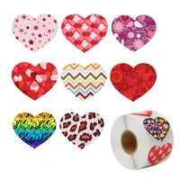 500pcs stickers roll 1 5inch heart shaped business stickers adhesive labels for business gifts envelopes packaging seal