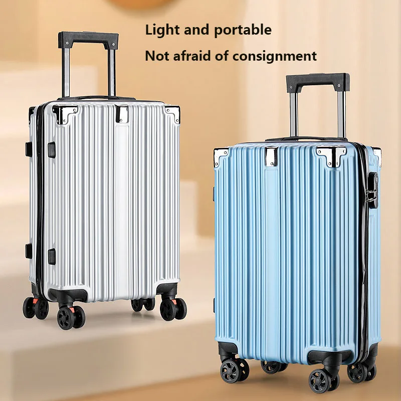 New Fashion Zipper Metal Angle Covered Trolley Case Adult Business Universal Wheel Password Suitcase