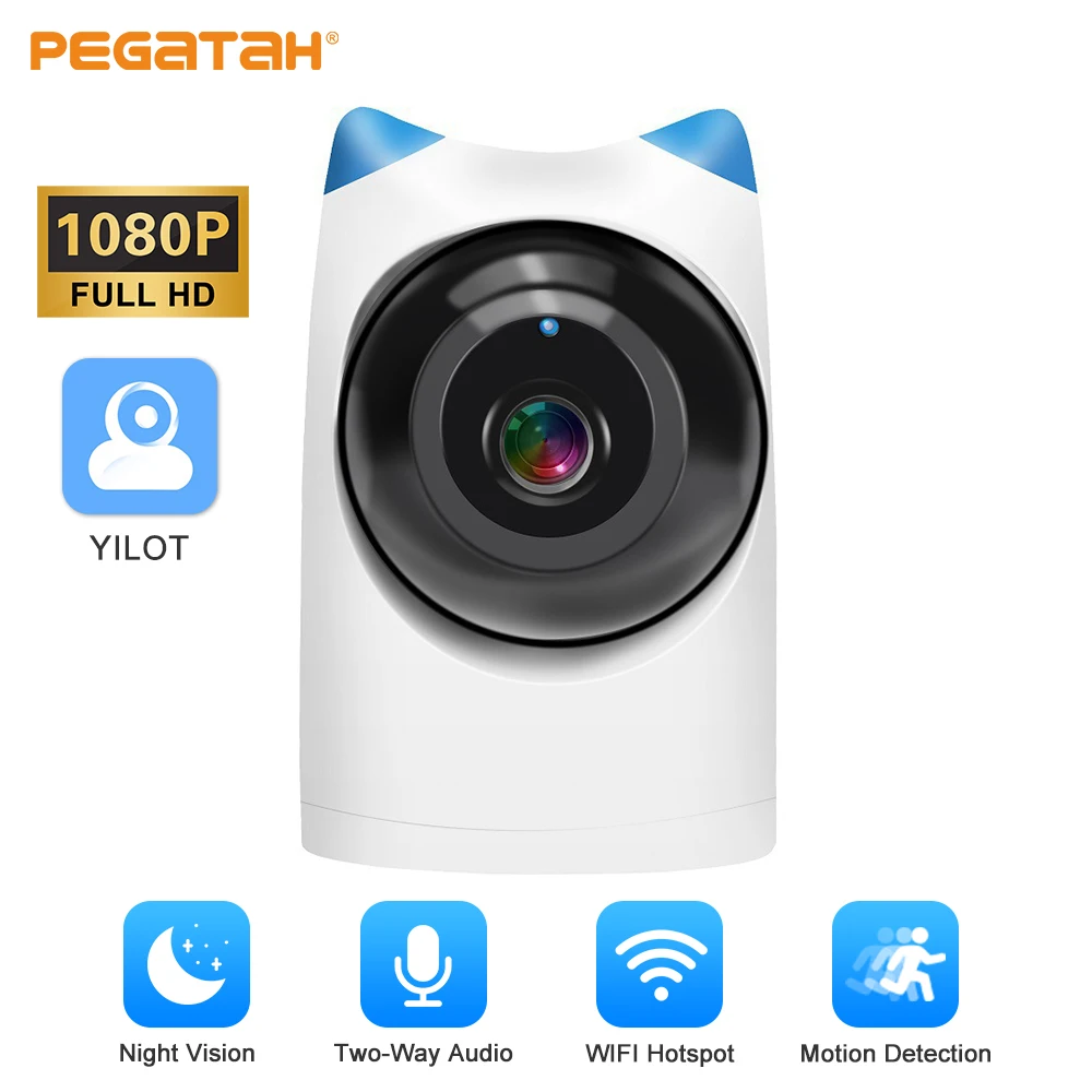 

PEGATAH 1080P домашняя WiFi ip-камера 3,6 мм объектив беспроводная безопасность Домашний Детский монитор AI Track P2P аудио камеры наблюдения PTZ