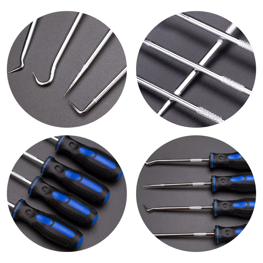 4pcs Set Car Pick Hook Tool O Ring Oil Seal Gasket Puller Remover Hand Tools 140mm For Separating Wires Removing Small Fuses