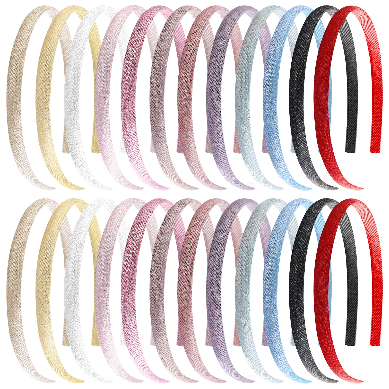

24 Pc/set New Gold Wire Mesh Headband 1cm Thin Candy Color Hair Band DIY Hair Hoop Wash Face Hair Accessories Headwear Wholesale