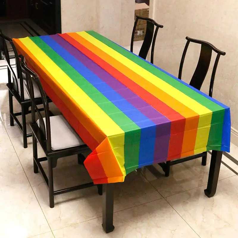 | Colorful Rainbow Theme Birthdays Party Supplies 54 X 108 Inches