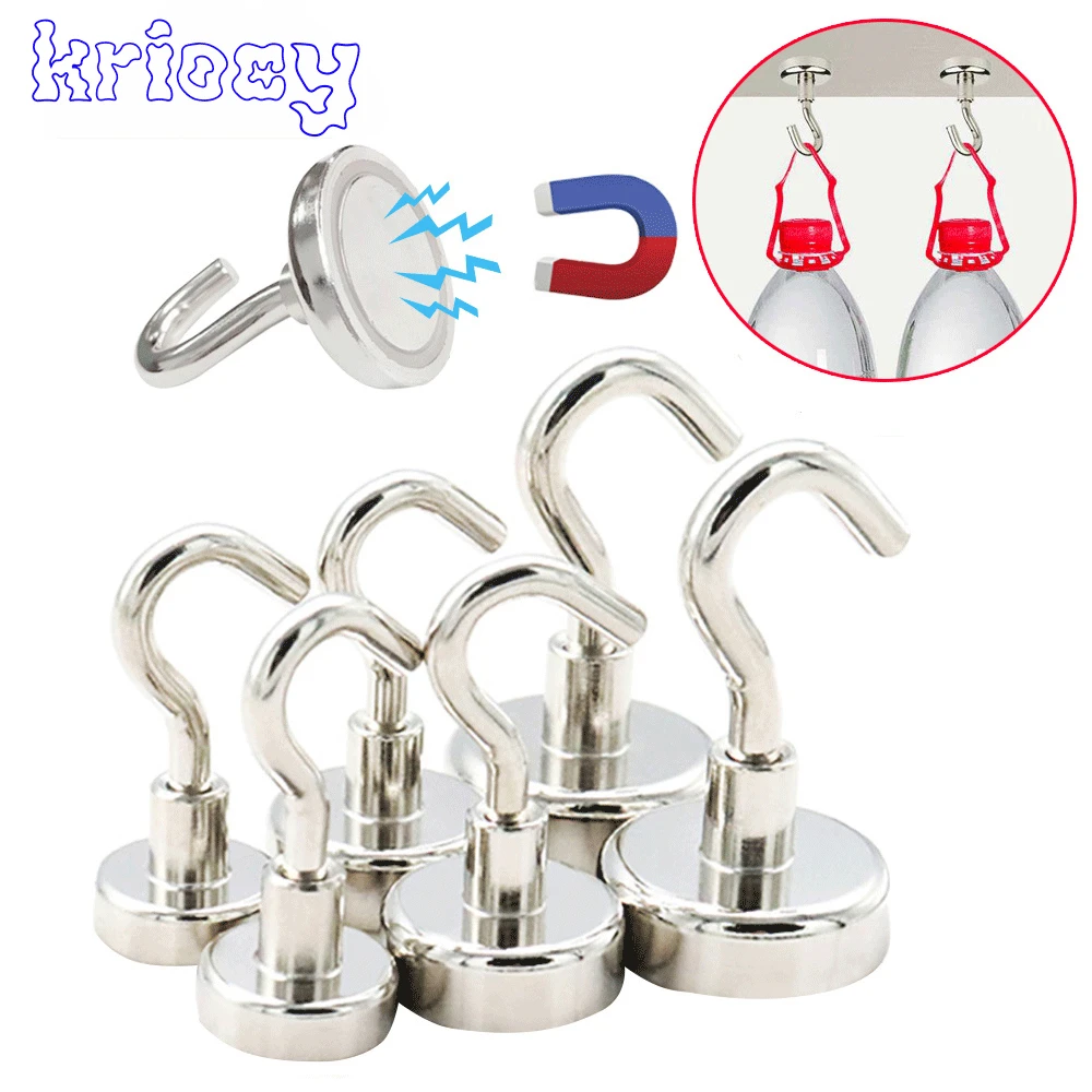 

Powerful Magnetic Hook Strong Magnet Hook Wall-mounted Hanger Hook Key Hanging Hanger For Home Kitchen Storage Organization