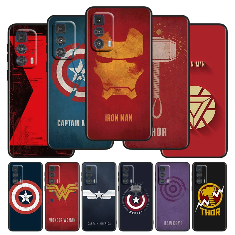 

Marvel Superhero logo Phone Case For Motorola G 200 100 71 60S 51 50 41S 40 31 30 10 9 8 Fusion Power Lite Plus Black