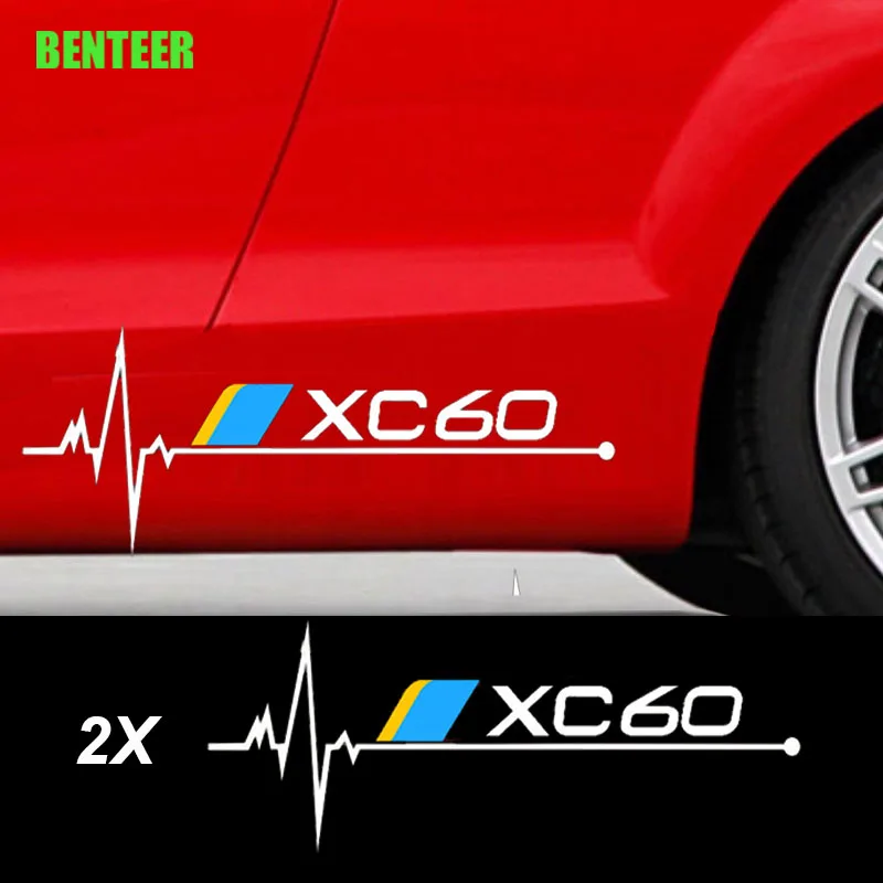 Наклейки для кузова автомобиля Volvo S60 S7 S80 S40 XC90 V40 V50 V60 V70 S90 V90 XC60 XC40 XC70 AWD T6 C30 C70 2 шт. -