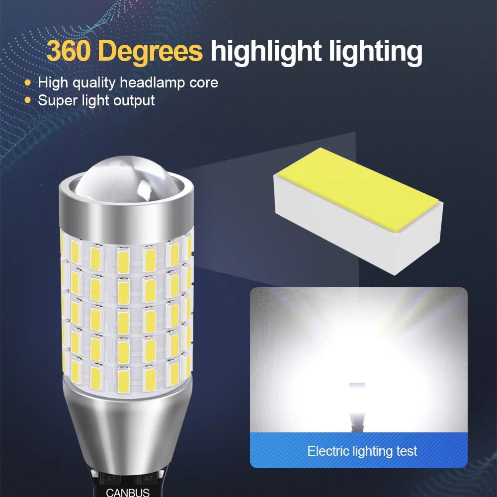 Автомобильная резервная лампа T15 W16W 912 фонарь заднего света 87SMD с встроенным чипом