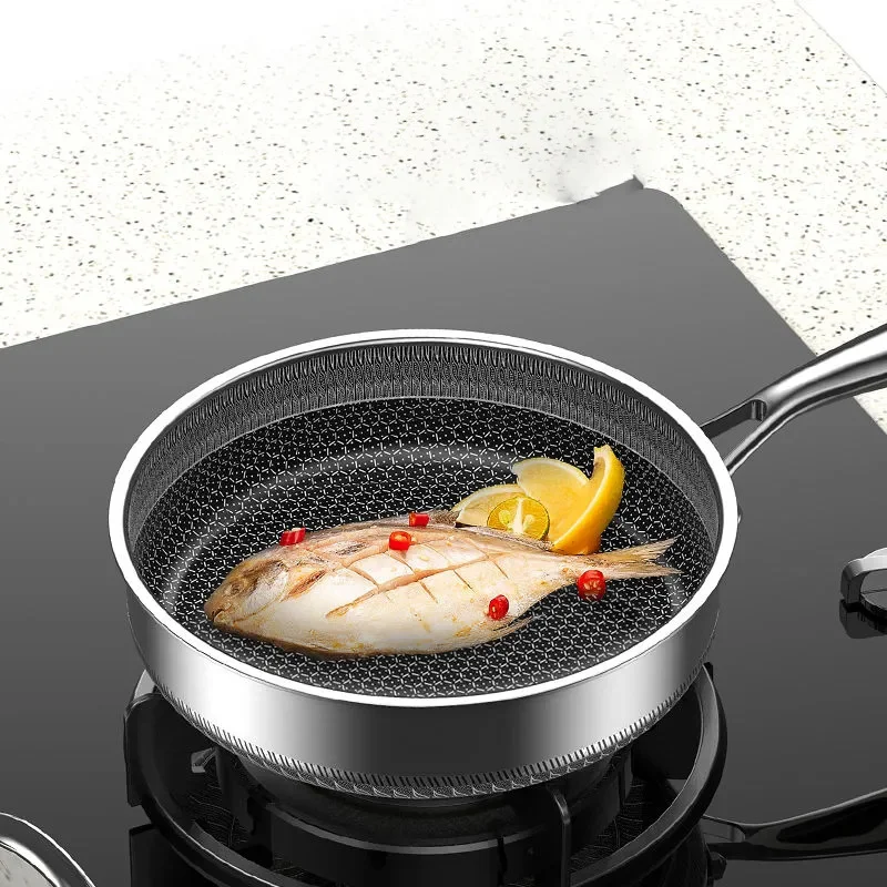 

Сковорода сверхтолстая из нержавеющей стали 316, сковорода антипригарная, сковорода без покрытия, индукционная плита, газовая плита, для при...