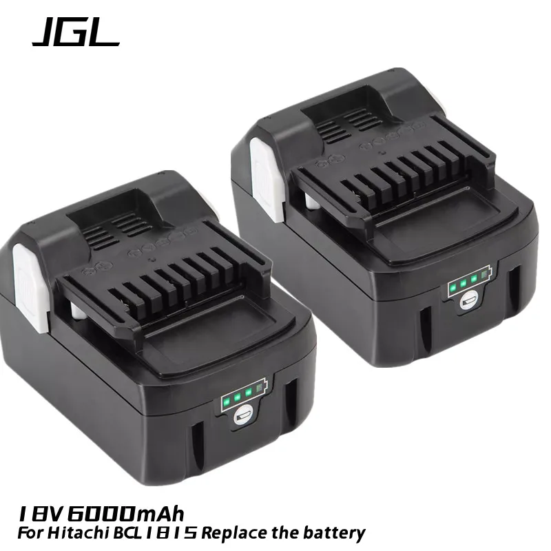 

18V 6000mAh Lithium ion Rechargeable Cordless Drill Power Tool battery for Hitachi BCL1815 EBM1830 BSL1840 Battery LED display