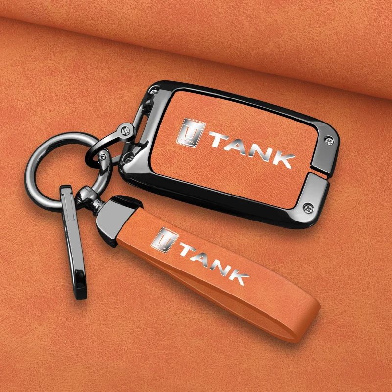 Кожаный Автомобильный Брелок дистанционного управления из цинкового сплава, оболочка для ключа Great Wall GWM WEY TANK 300 500 Tank300 Tank500, аксессуары для ключей