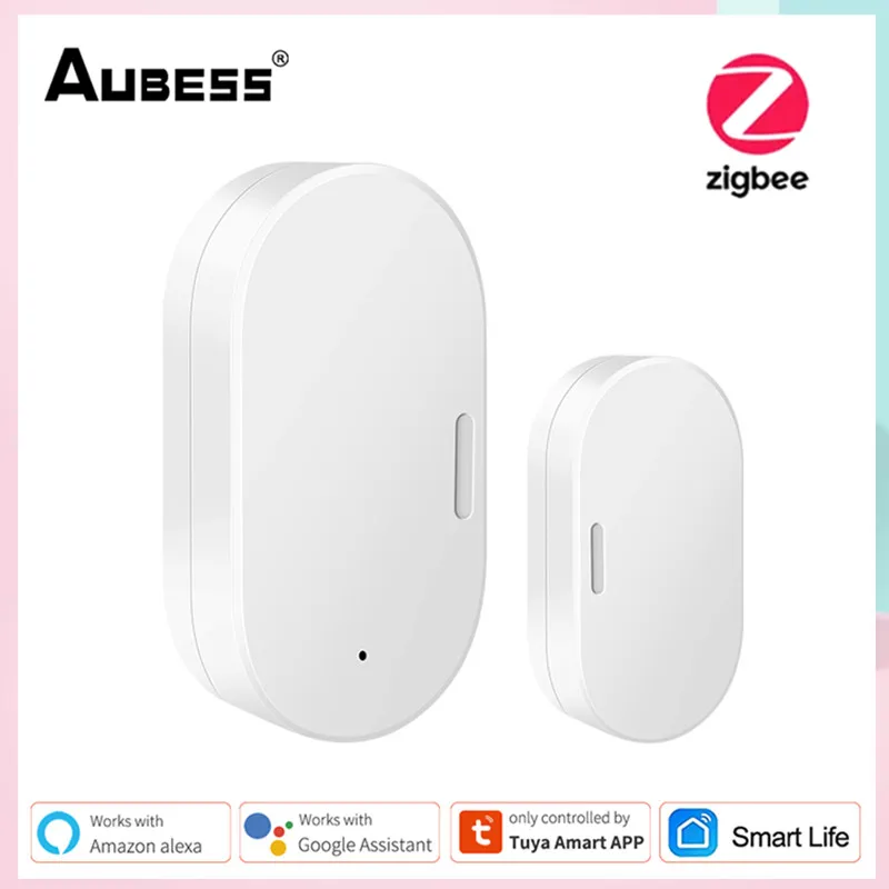 

Смарт-датчик двери Tuya ZigBee, детектор открытия и закрытия дверей, дистанционный монитор в режиме реального времени, работает с Alexa и Google Home