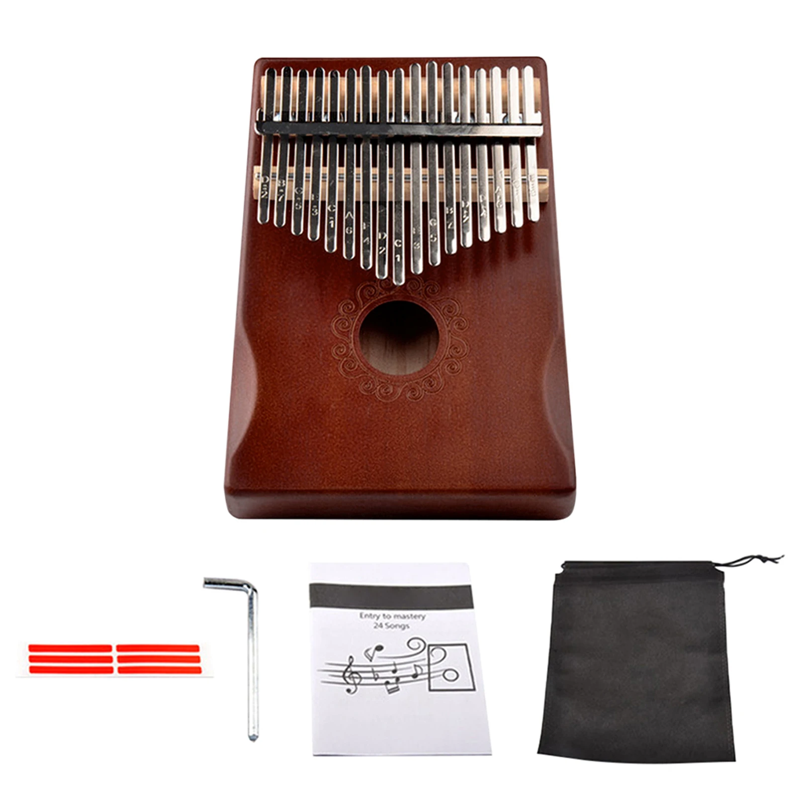 

Thumb Piano Beginner Gift Kids Pine With Carry Bag Handheld Clear Sound Adults Relax Portable Universal Musical Instrument Home