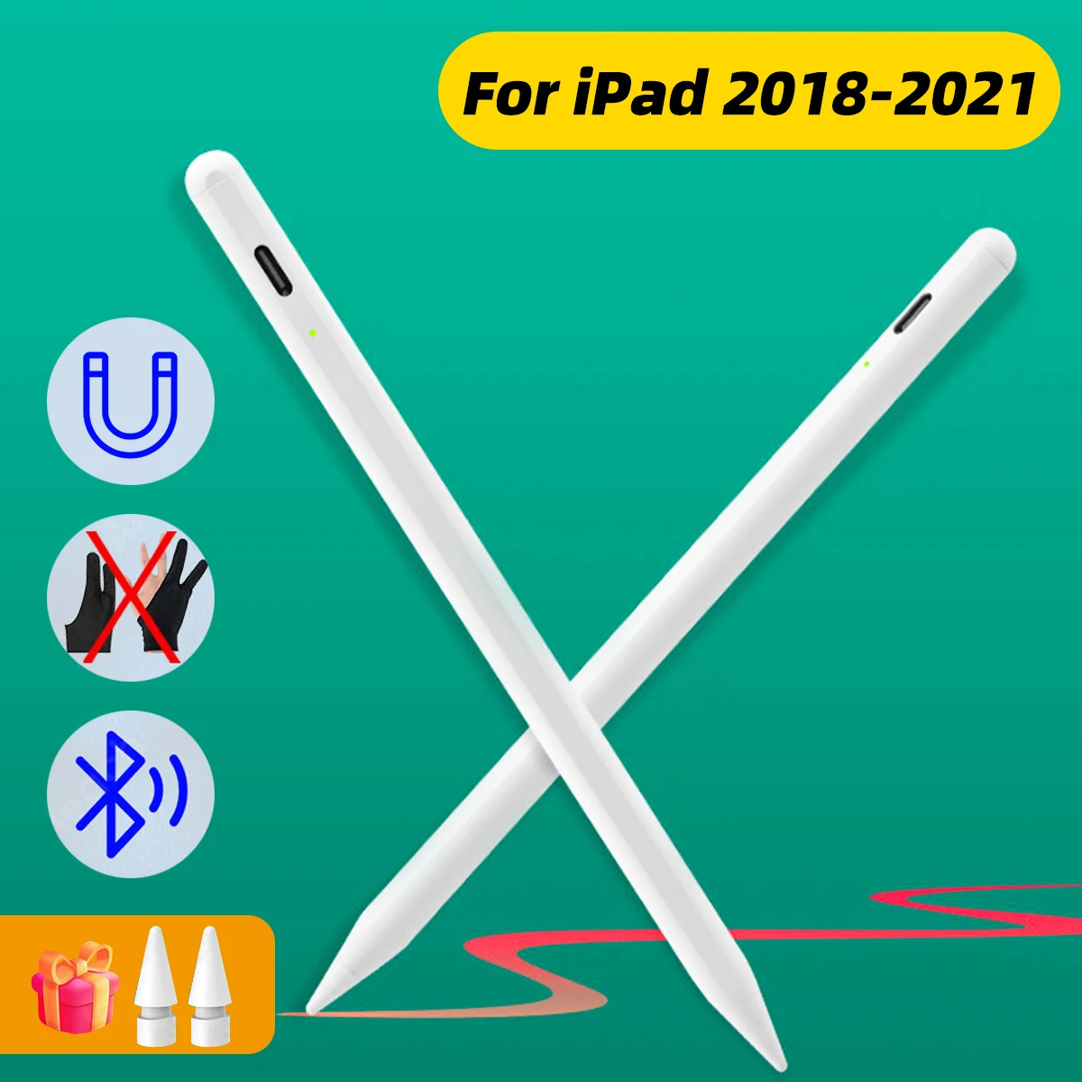 

Стилус ANKNDO для сенсорного экрана, активный стилус для iPad Pencil 2018-2021, Bluetooth емкостная ручка для Apple Pencil, умная сенсорная ручка