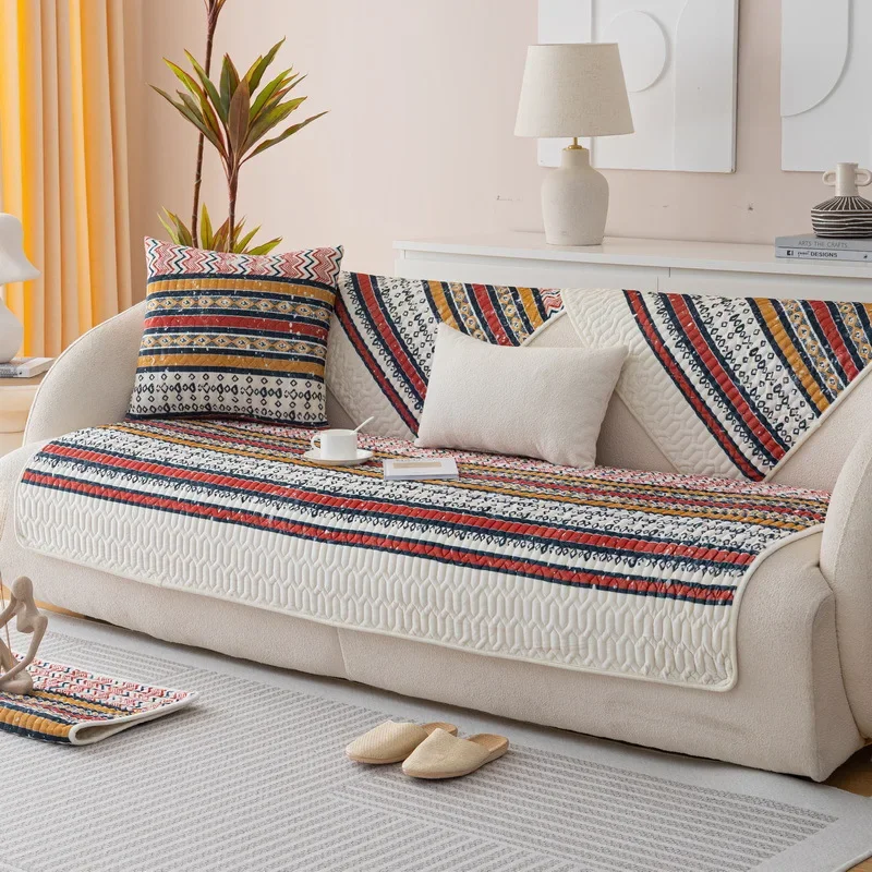 EIFLOY-Ретро этнический бархатный чехол для дивана нескользящий гостиной 3-местный