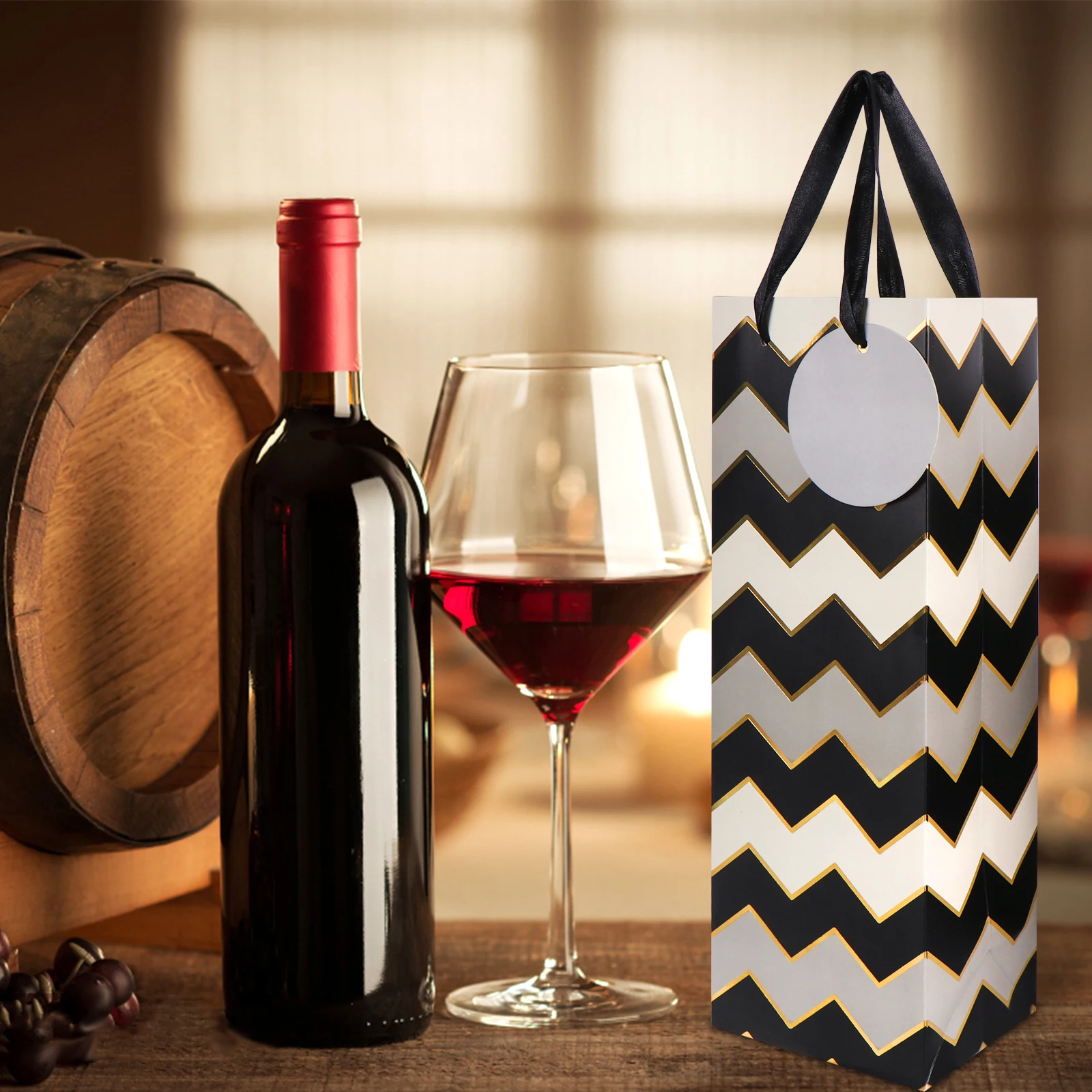 

12 шт. Винный подарочный пакет, бумажный ручной мешок для красного вина, для напитков, фотография вина
