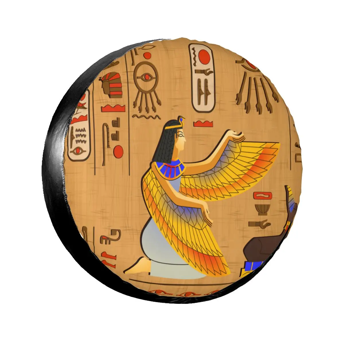 

1pcs Universal Car Spare Tire Cover Case Auto Wheel Tire Ancient Egypt Papyrus With Hieroglyphs Vehicle Tyre Waterproof
