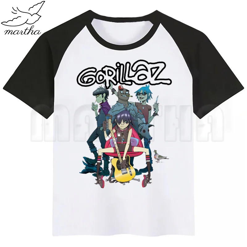 Boys and Girls Autumn Tops Gorillaz Print T-shirt Children Cute Funny Short Sleeve Baby Clothing,Drop Ship