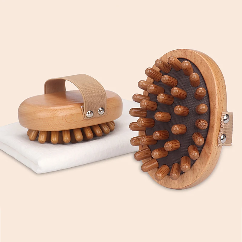 

Wooden Massager Body Brush Hand-Held Cellulite Reduction Portable Relieve Tense Muscles Natural Wood Head Scalp Massage Tool