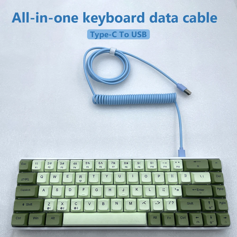 

Computer Mechanical Keyboard Data Cable Extension Cable Coiled Charging Cable Type-C to USB Plug-in Spring Cable Keyboard Cable