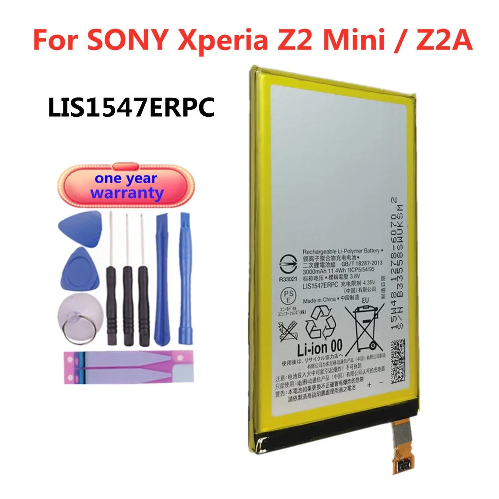 

New LIS1547ERPC 3000mAh Phone Battery For Sony Xperia Z2 Compact Z2A Z2 MINI ZL2 SOL25 D6563 Z2MINI Genuine Replacement Bateria