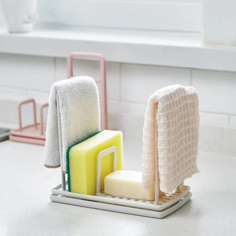 

Punch-free Countertop Storage Rack Kitchen Rag Hanger Sink Dishcloth Sponge Adjustable Drain Rack Pool Rack Organizer Kitchen