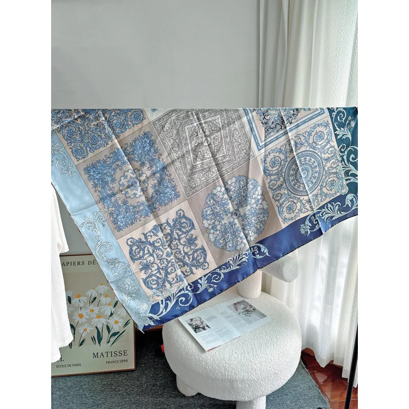 Роскошный цветочный шарф для волос 2024 Роскошные товары элегантная женская шаль