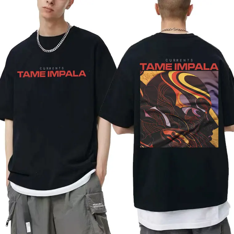 

Tame Impala Double Sided Print Tshirt Tame Arctic Monkeys T-shirts Men Women Casual Loose T Shirt Men's Gothic Tees Short Sleeve
