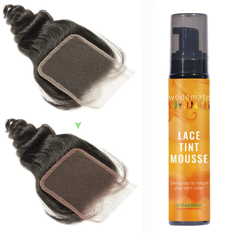 Lace Tint Mousse Waterproof Lace Tint Spray For Toupees Light Brown Wig Knots Healer Quick Dry Wig Grids Concealer No Residue