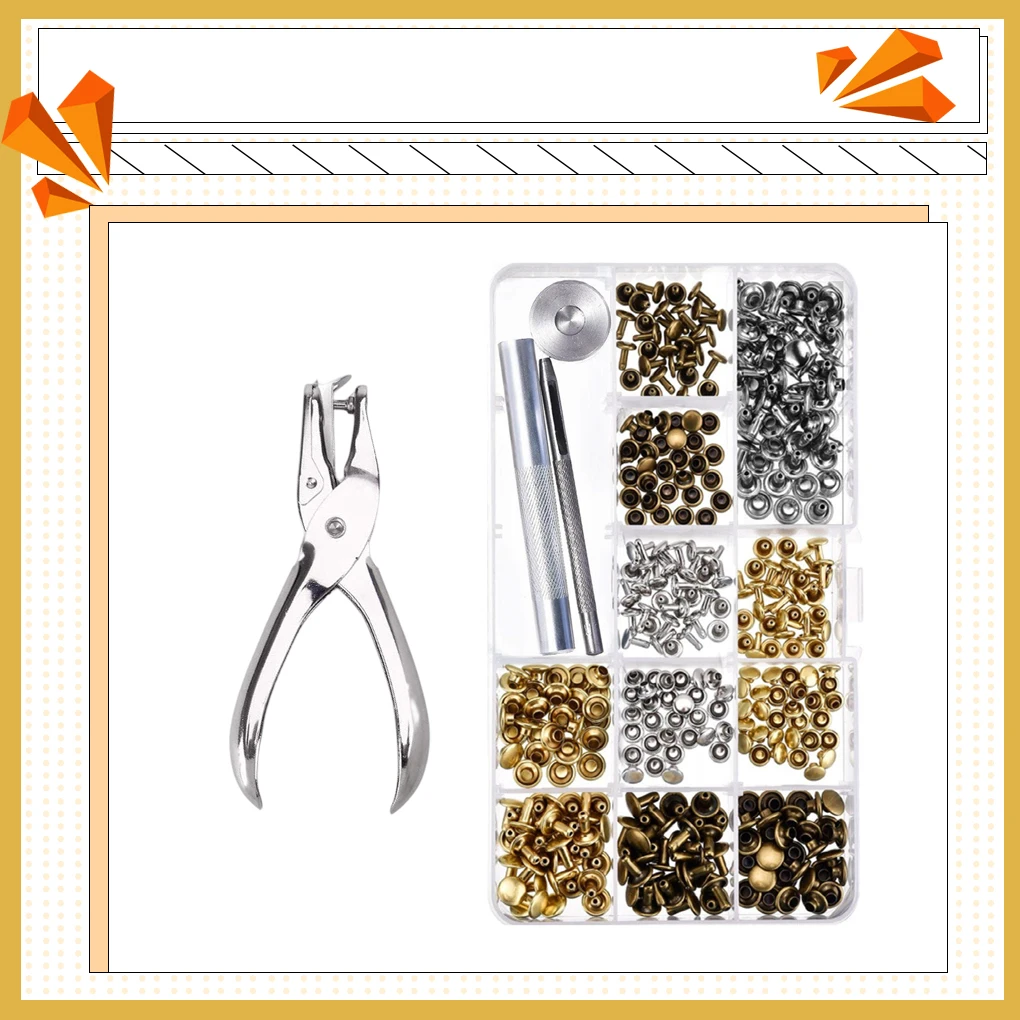 

360 Pieces Box Double Sides Rivet Iron Push Pin Homemade Craftsman