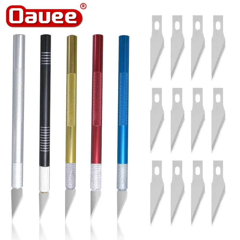 

6pcs Metal Blades Craft Artwork Cutting Knife DIY Carving Knife Stencil Scoring Hobby Chiseling Model Repairing Sculpture Knife