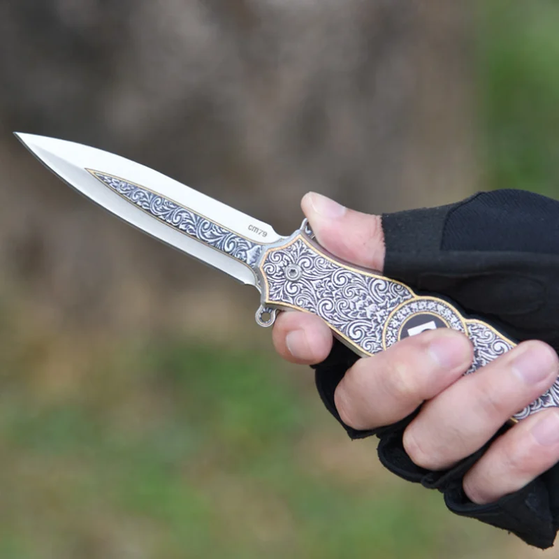 

Outdoor Survival Pocket Knife Self Defense Cutter Fingertip Gyro Folding Knife Field Military Tactical Hunting Knives Jackknife