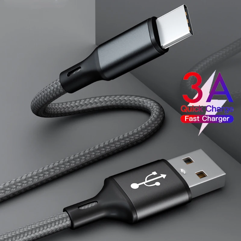 

Quick Charge 3.0 USB Type C Cable for Samsung A50 S10 S9 USB C Cable for Xiaomi Mi 9 Type-C Fast Charging Long short Wire