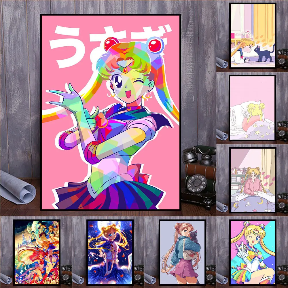 

Anime Sailor Moon Decoration Mural Sexy Girls Poster Canvas Painting And Room Wall Art Prints Cute Kawaii For Modern Home Decor