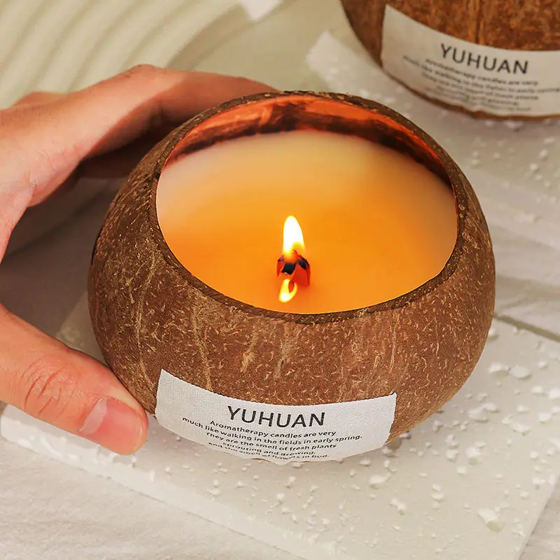 

28 Style Fragrance Scented Candles Coconut Shell Scented Candle Jar SoyWax Fragrance Candle Wedding Birthday GiftHome Decoration