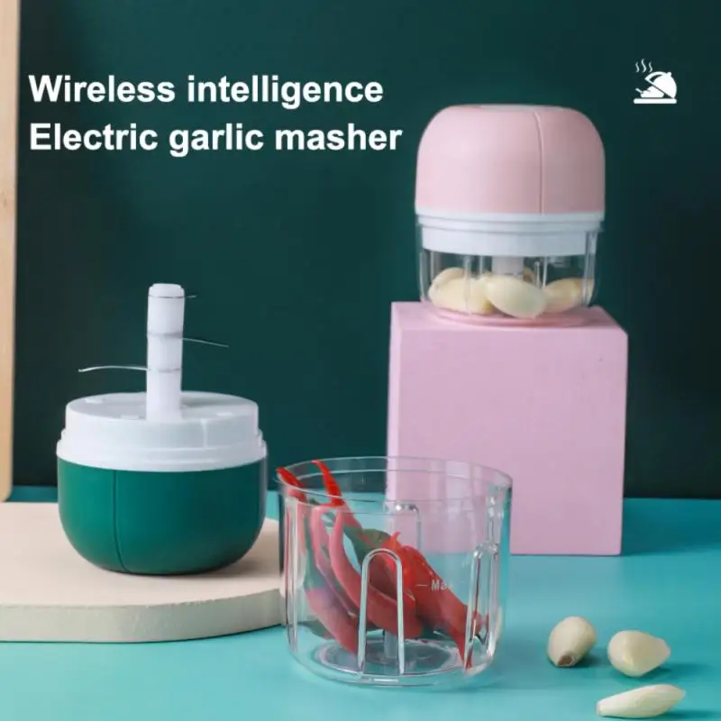 

Электрическая чесночная шлифовальная машина, Беспроводная портативная кухонная мини-шлифовальная машина с USB-зарядкой для овощей, кухонный комбайн
