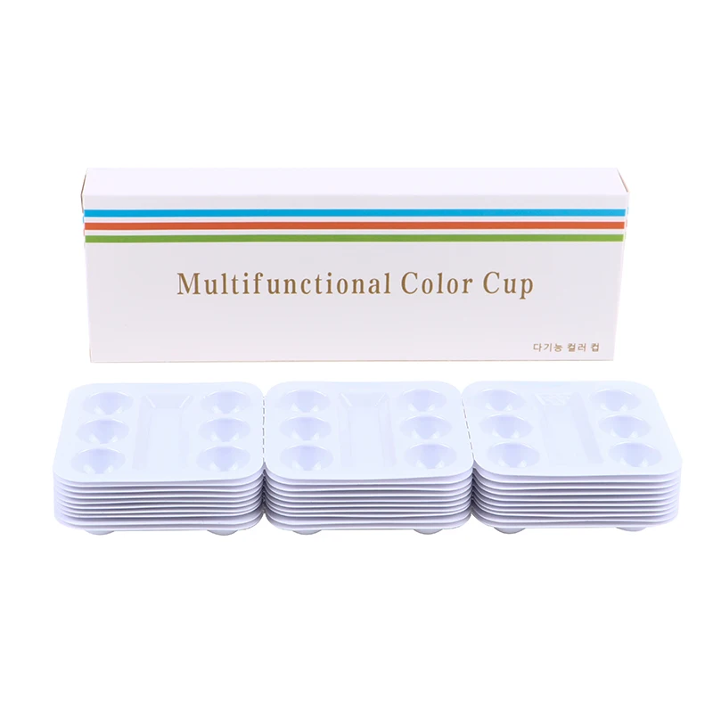 

Tattoo Ink Tray 30pcs/box Disposable White Plastic Pigment Tray Color Palette Holder Adhesive ink Tray Holders Tattoo Ink Palet
