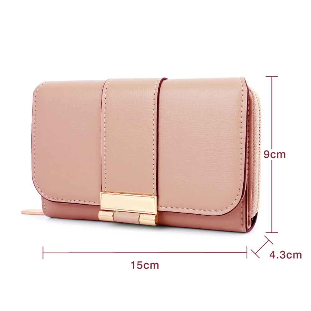 Large Metal Buckle Long Wallet With Coin Bag Multifunctional Lightweight Purse Women Girls Porta Cartoes Homem