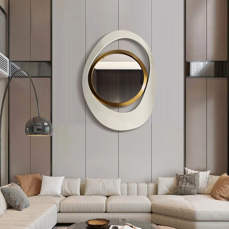 

Ornament Hanging Mirror Dress Women Quality Aesthetic Irregular Shape Mirror Makeup Decorative Nordic Espelho Parede Room Decor