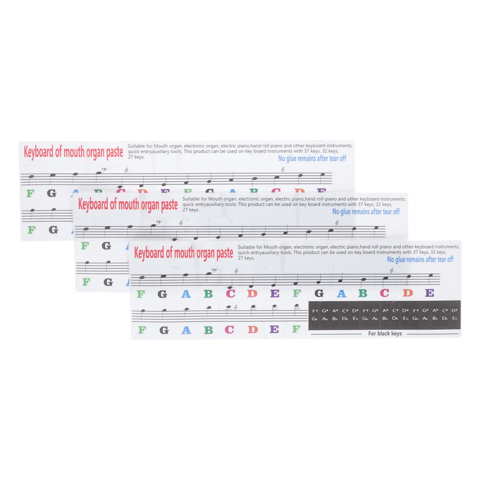 

3Pcs Melodica Sticker Melodica Practice Stickers Melodica Keyboard Stickers Practice Stickers for Instrument Learning Gift