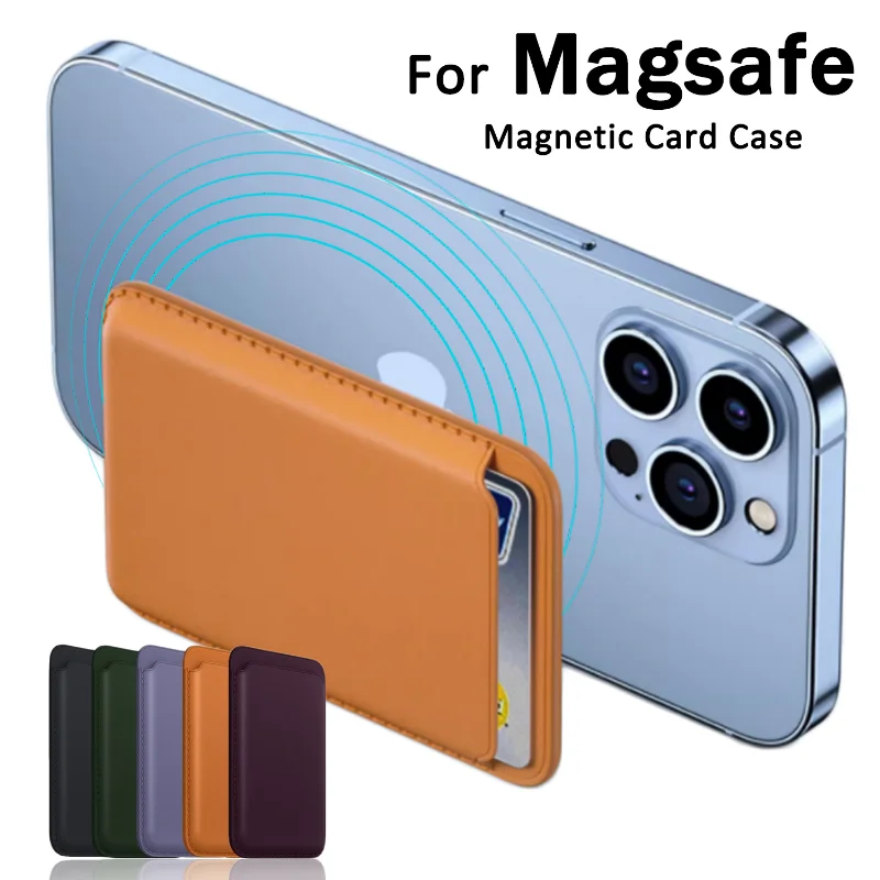 

Magnetic Wallet Card Holder Case for Magsafe IPhone 14 13 12 Pro Max Strong Magnet Ultra Thin PU Leather Wallet Card Cover Bag