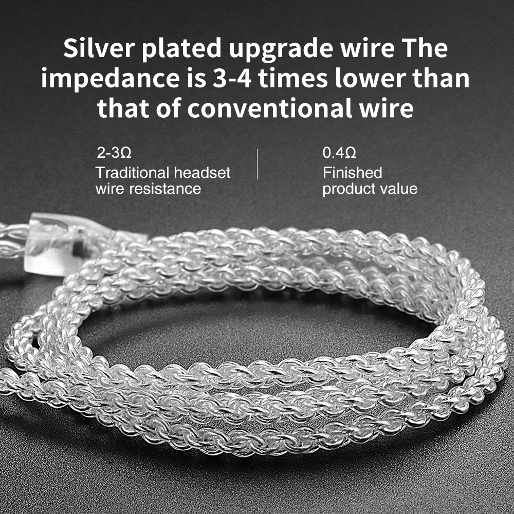 TRN A2 посеребренный кабель HIFI наушники MMCX/2Pin/QDC разъем для EMA BAX Kirin MT1 CS2 TA1 MAX VX PRO V90 CCA