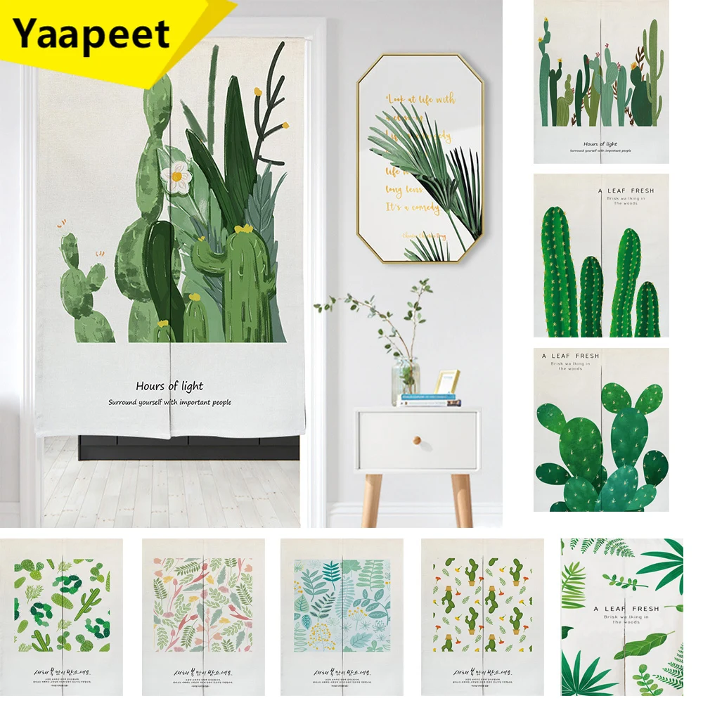 

Japanese Plant Printed Kitchen Doorway Curtains Noren Half Hanging Curtain For Bathroom Living Room Partition Curtain Home Decor