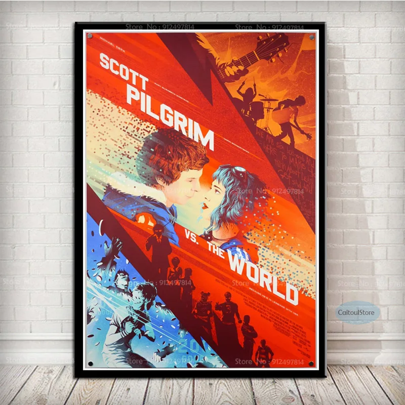 Картина на холсте постеры HD принты Классический Скотт Пилигрим против мира кино