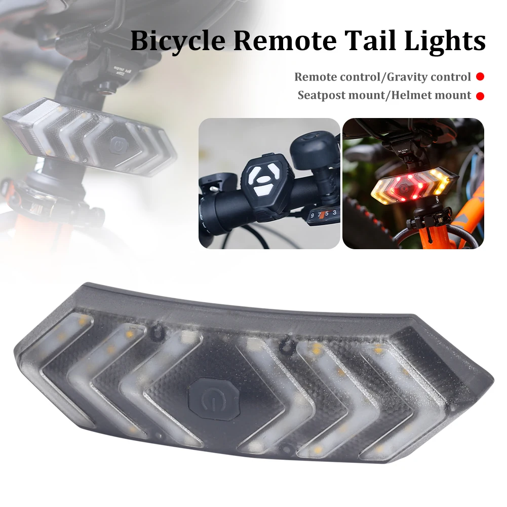 

Bike Lights Turn Signal Led Warning Light USB Rechargeable Wireless Remote/Gravity Control Bicycle Tail Lights Bike Accessories